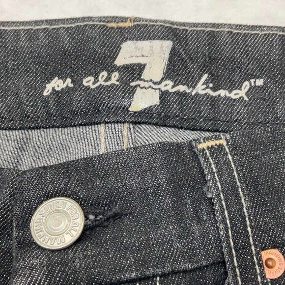 COPY - 7 For All Mankind Black Washed Flare Jeans 7FAM Mid Rise Women's Size 28 - Picture 9 of 15